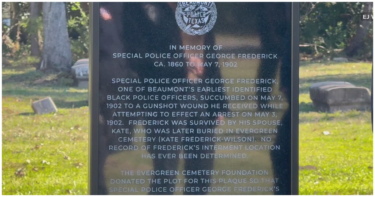 Beaumont Police Department Honors George Fedrick, Its First Black Officer, 122 Years After His Line-of-Duty Death