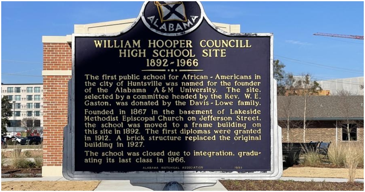 Legacy of Huntsville’s First Black Public School Lives On at William Hooper Councill Park, Honoring Education and Equality for Future Generations